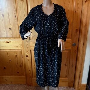 Vintage 80s Alison J Womens Dress Size M Black Paisley Pinup Style
